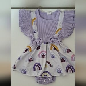 SHEIN Purple and Gold Rainbow Diaper Cover